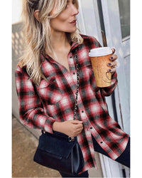 Thumbnail for Azura Exchange Plaid Shacket with Buttons Pockets - L