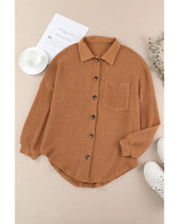 Thumbnail for Azura Exchange Waffle Knit Button Up Casual Shirt - 2XL