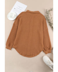 Thumbnail for Azura Exchange Waffle Knit Button Up Casual Shirt - L