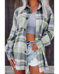 Thumbnail for Azura Exchange Plaid Button Up Patch Pocket Shirt - L