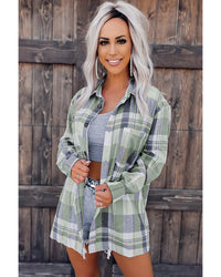 Thumbnail for Azura Exchange Plaid Button Up Patch Pocket Shirt - L