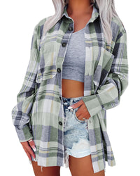 Thumbnail for Azura Exchange Plaid Button Up Patch Pocket Shirt - M