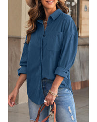 Thumbnail for Azura Exchange Button Pocket Corduroy Shirt - 3XL