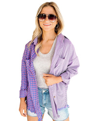 Thumbnail for Azura Exchange Plaid Button Down Long Sleeve Shirt with Chest Pocket - L