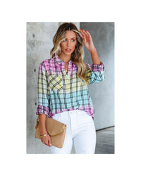 Thumbnail for Azura Exchange Vibrant Tie Dye Plaid Button Up Shirt - 2XL