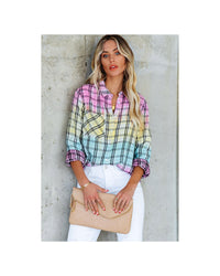 Thumbnail for Azura Exchange Vibrant Tie Dye Plaid Button Up Shirt - 2XL