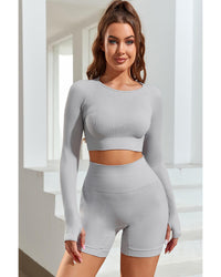 Thumbnail for Azura Exchange Seamless Long Sleeve Crop Top - L