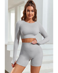 Thumbnail for Azura Exchange Seamless Long Sleeve Crop Top - L