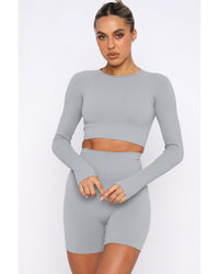 Thumbnail for Azura Exchange Seamless Long Sleeve Crop Top - L