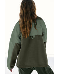 Thumbnail for Azura Exchange Fleece Patchwork Color Block Zip Funnel Neck Sweatshirt - XL