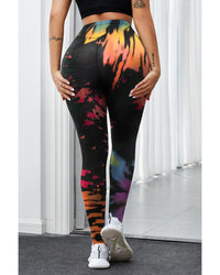 Thumbnail for Azura Exchange Tie Dye Hollow Out Fitness Leggings - L