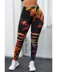 Thumbnail for Azura Exchange Tie Dye Hollow Out Fitness Leggings - L