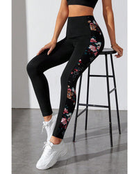 Thumbnail for Azura Exchange Floral Patch High Waist Leggings - L