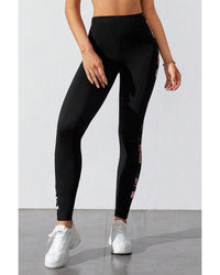 Thumbnail for Azura Exchange Floral Patch High Waist Leggings - M