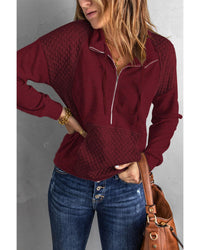 Thumbnail for Azura Exchange Quilted Patch Half Zipper Sweatshirt - L