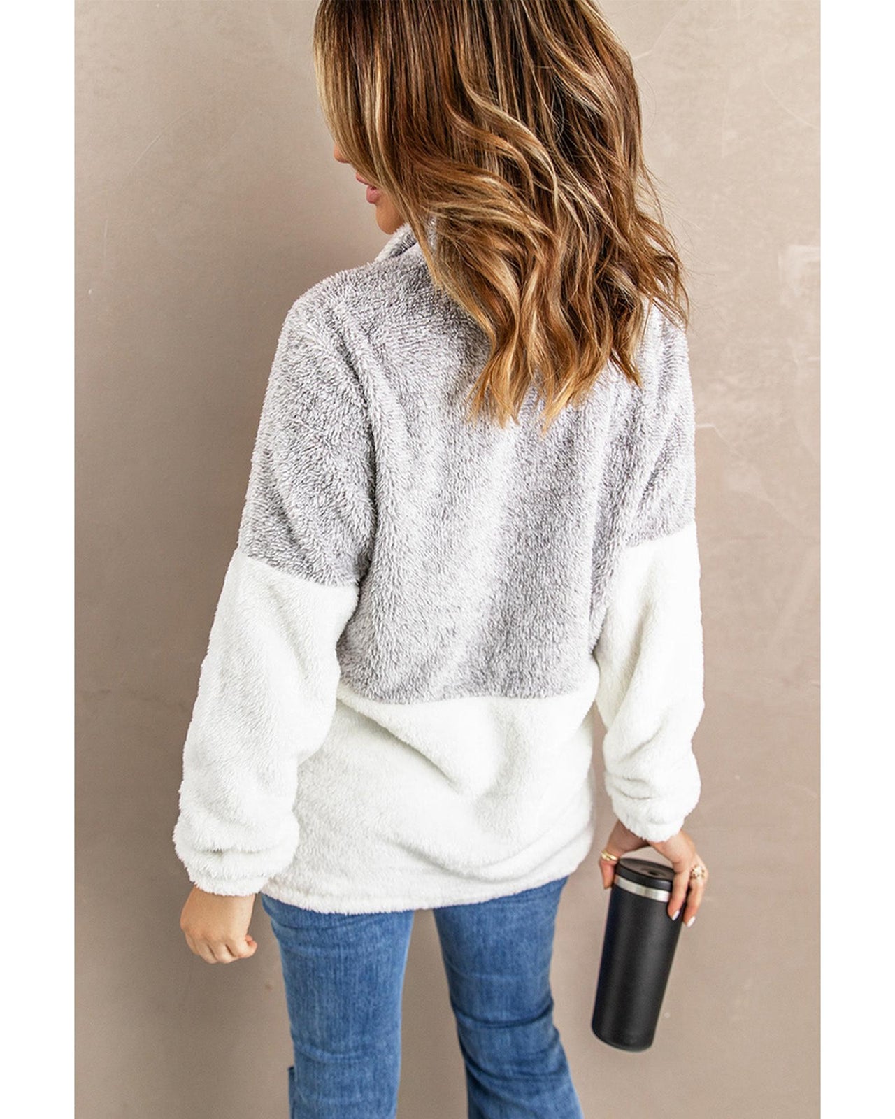 Azura Exchange Oversize Fluffy Fleece Pullover - L