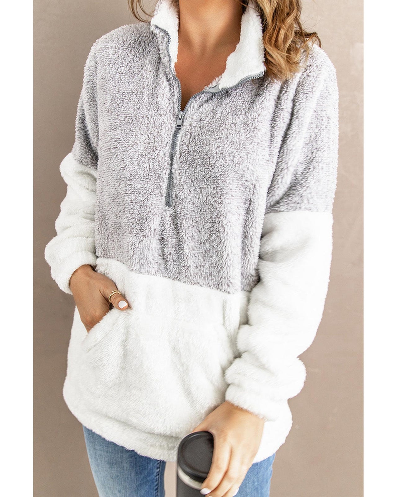 Azura Exchange Oversize Fluffy Fleece Pullover - L