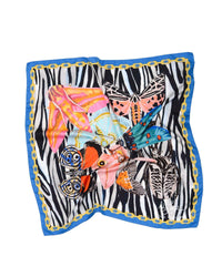 Thumbnail for Dynamic Blue Zebra Silk Scarf - One Size