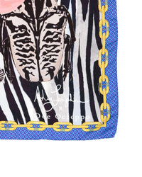 Thumbnail for Dynamic Blue Zebra Silk Scarf - One Size