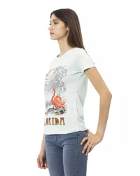 Thumbnail for Short Sleeve T-shirt with Round Neck and Front Print M Women