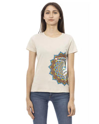 Thumbnail for Short Sleeve T-shirt with Round Neck and Front Print M Women