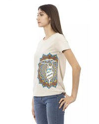 Thumbnail for Short Sleeve T-shirt with Round Neck and Front Print M Women