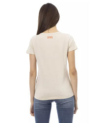 Thumbnail for Short Sleeve T-shirt with Round Neck and Front Print M Women