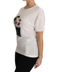 Thumbnail for DOLCE & GABBANA Figure Family Silk T-Shirt 40 IT Women