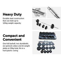 Thumbnail for Weight Set Barbell Dumbell Dumb Bell Gym 50kg Plate