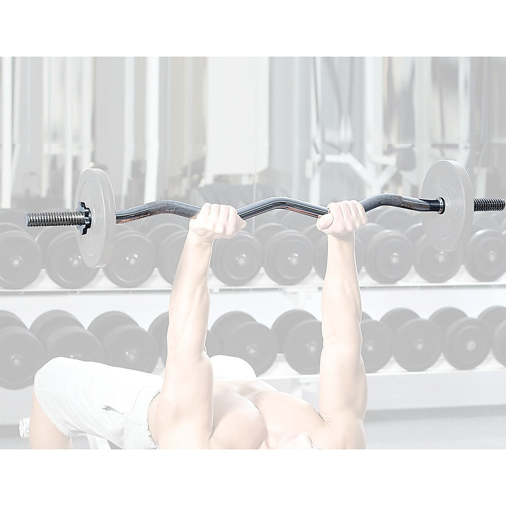 Curl Bar Barbell Heavy Duty EZ with Spinlock Collars