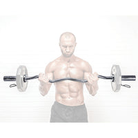 Thumbnail for Chrome Olympic Curl Bar Barbell Heavy Duty EZ with Spring Collars