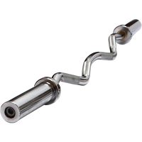 Thumbnail for Chrome Olympic Curl Bar Barbell Heavy Duty EZ with Spring Collars