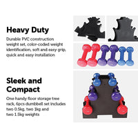 Thumbnail for 6-Piece Dumbbell Set with Rack