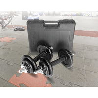 Thumbnail for 20kg Black Dumbbell Set with Carrying Case