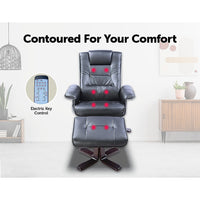 Thumbnail for PU Leather Massage Chair Recliner Ottoman Lounge Remote