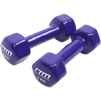 Thumbnail for 2kg Dumbbells Pair PVC Hand Weights Rubber Coated