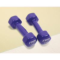 Thumbnail for 2kg Dumbbells Pair PVC Hand Weights Rubber Coated