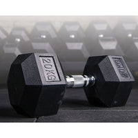 Thumbnail for 20KG Commercial Rubber Hex Dumbbell Gym Weight