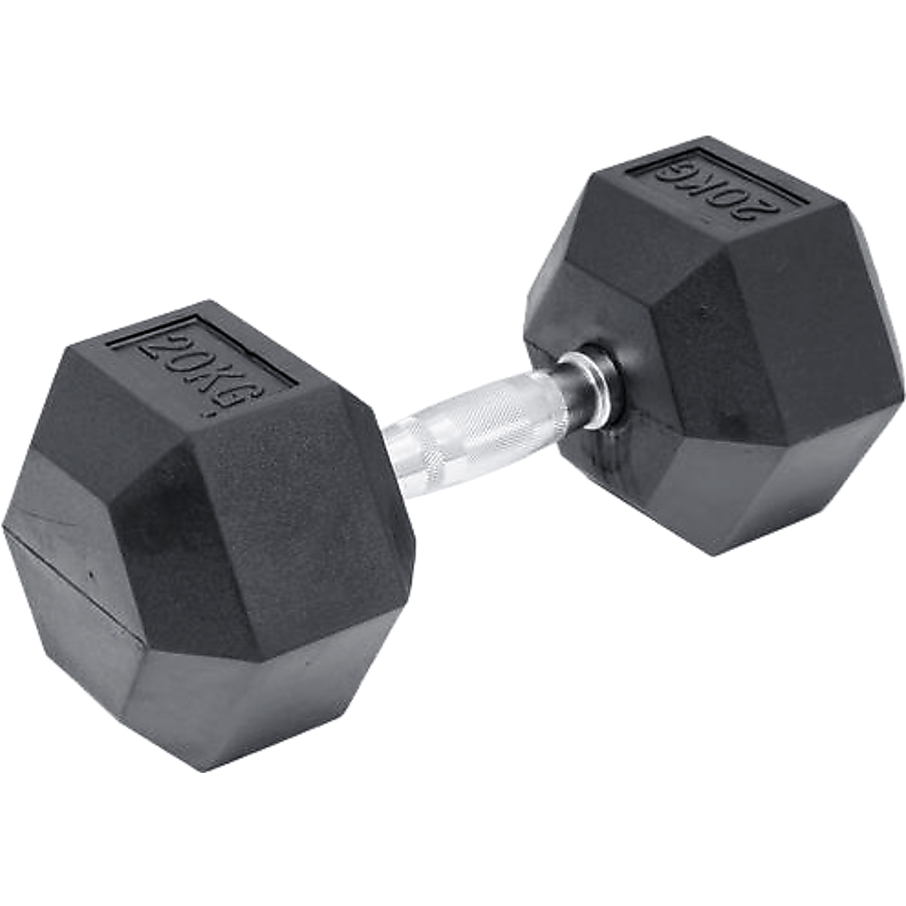 20KG Commercial Rubber Hex Dumbbell Gym Weight