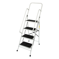 Thumbnail for Foldable Non Slip 4 Step Steel Ladder