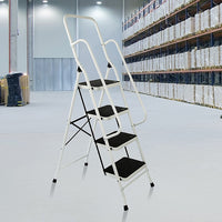 Thumbnail for Foldable Non Slip 4 Step Steel Ladder