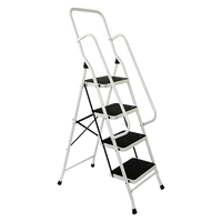 Thumbnail for Foldable Non Slip 4 Step Steel Ladder