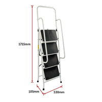 Thumbnail for Foldable Non Slip 4 Step Steel Ladder