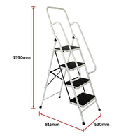 Thumbnail for Foldable Non Slip 4 Step Steel Ladder