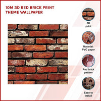 Thumbnail for 10m 3D Red Brick Print Theme Wallpaper