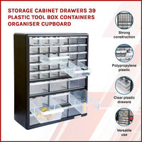 Thumbnail for Storage Cabinet Drawers 39 Plastic Tool Box Containers Organiser Cupboard