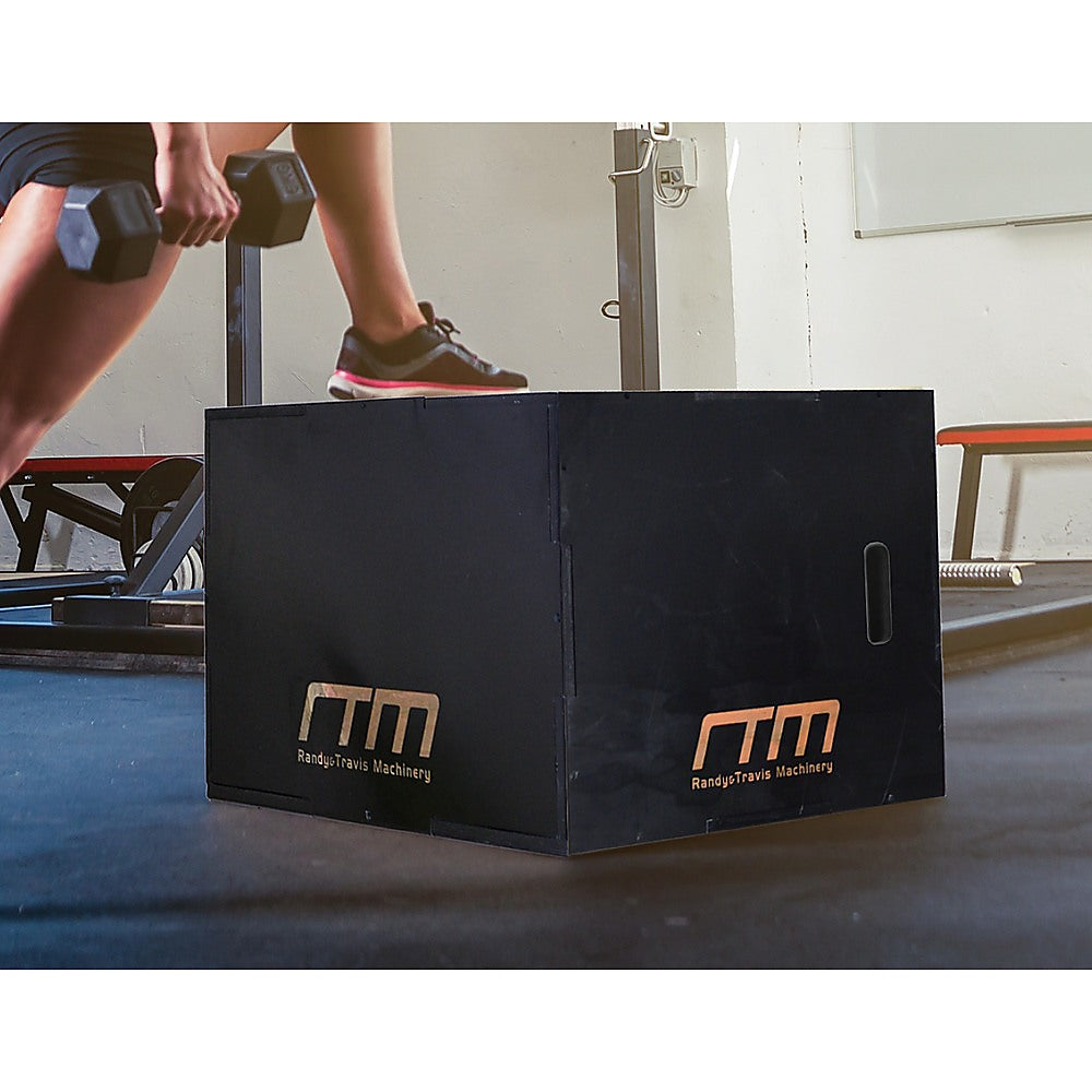 3 IN 1 Black Wood Plyo Games Plyometric Jump Box