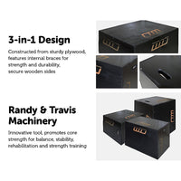 Thumbnail for 3 IN 1 Black Wood Plyo Games Plyometric Jump Box