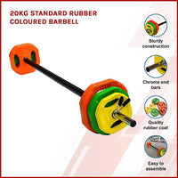 Thumbnail for 20kg Standard Rubber Coloured Barbell