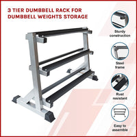 Thumbnail for 3 Tier Dumbbell Rack for Dumbbell Weights Storage